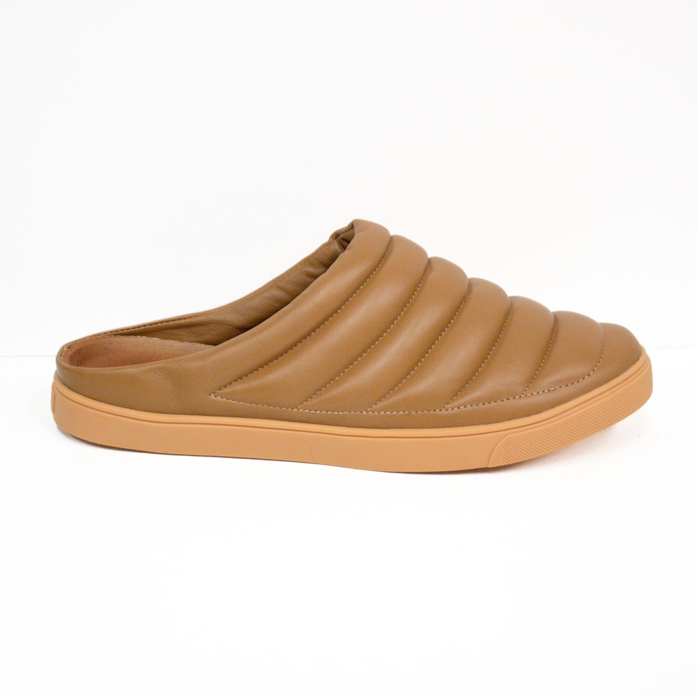Rebecca Allen The Clog Mule Nude II Tan Leather Quilted Slip On Shoes 9 NWOT